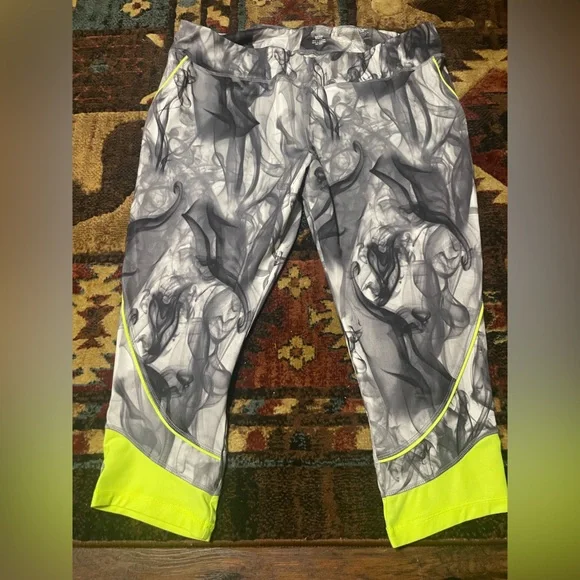 Avia Gray and Neon Yellow Leggings - Picture 1 of 1